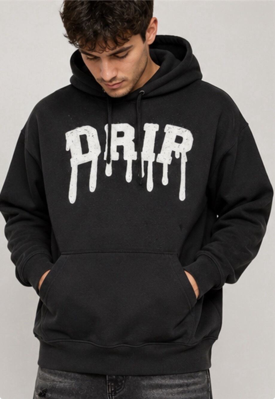 Victorious Drip Logo Hoodie Men’s XL Black Graphic Pullover Streetwear